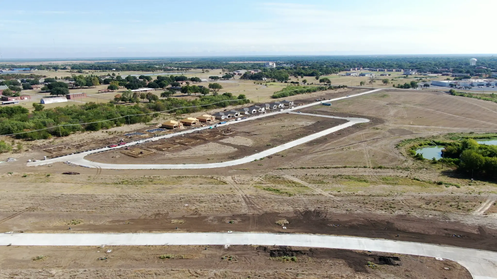 Aerial view of large development