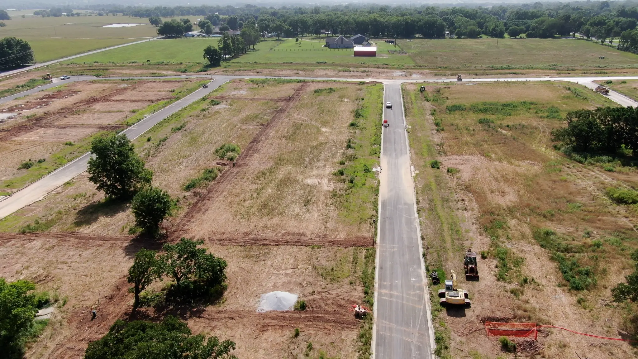 New subdivision road construction